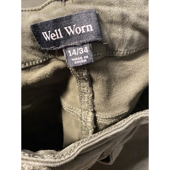 Well Worn Women's Olive Green High Rise Tencel‎ Blend Cargo Pant,  Size 14/34 - Picture 6 of 8